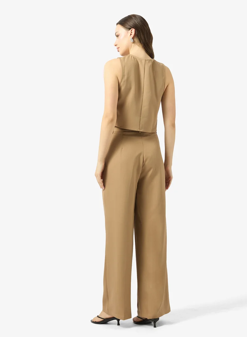 Ginger Wrap Around Vest & Straight Fit Pant Coord Set